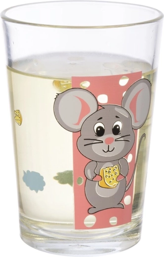 Helder glas met opvallende opdruk