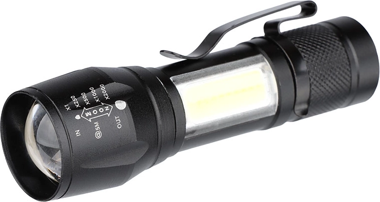 Lampe torche LED métallique rechargeable Solight 150 + 60 lm