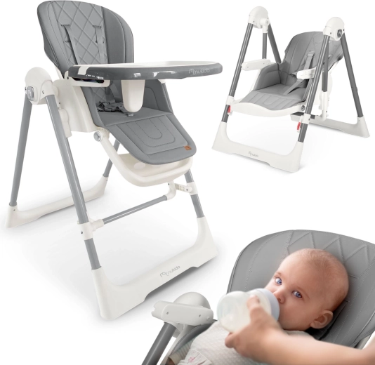 Chaise haute Nukido Elite grise 3 en 1