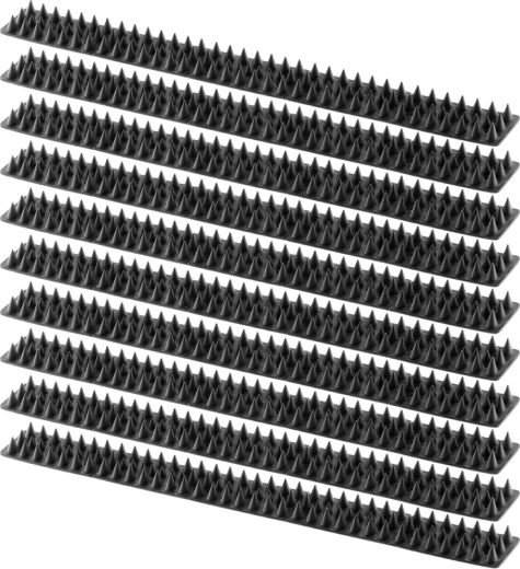 Pointes anti-oiseaux en plastique, noires, 50 × 4,3 cm, lot de 10 pièces
