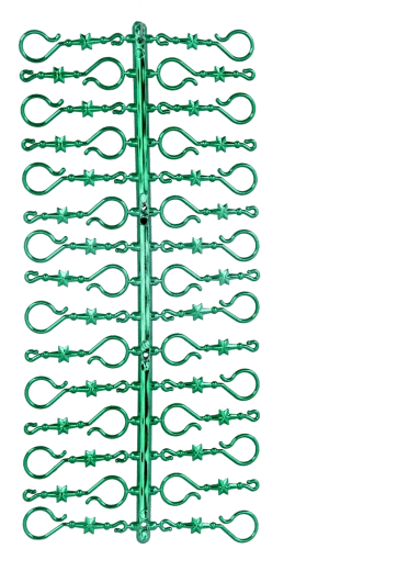 Groene glanzende haakjes voor kerstdecoraties 30 stuks