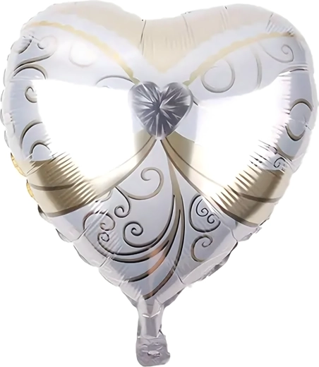 Ballons de mariage – robe, smoking, cœur et bague de fiançailles, 5 pcs