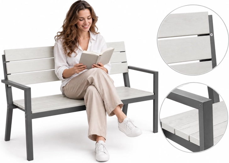 Latten met houtlook in modern grijs