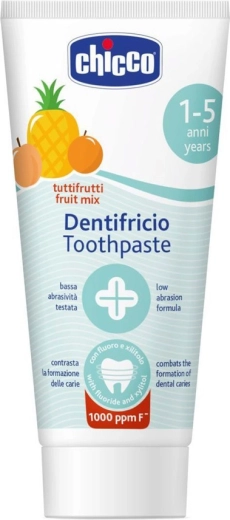 Chicco kindertandpasta fruitmix met fluoride 50 ml (1–5 jaar)