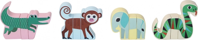 Wooden Magnetic Jungle Animals Puzzle