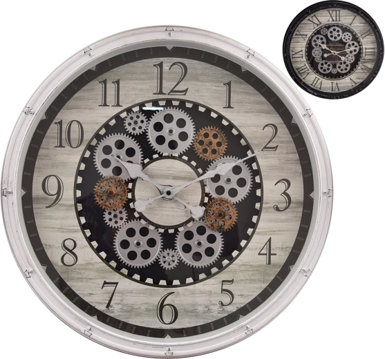 Black and White Wall Clock 52 cm Plastic/Metal (2 variants)