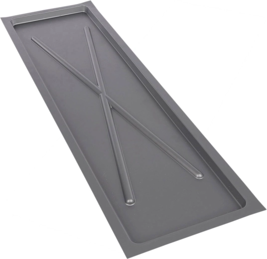 Metpol smalle lekbak zilverkleurig 75 × 22,5 cm voor een tweelaags afdruiprek 80 cm