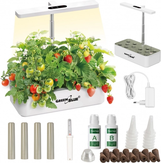 Intelligenter hydroponischer Blumentopf GREENBLUE GB133 für den heimischen Anbau von Kräutern und Gemüse