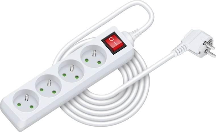RETLUX Extension Lead with Switch, 5 m, 4 Sockets