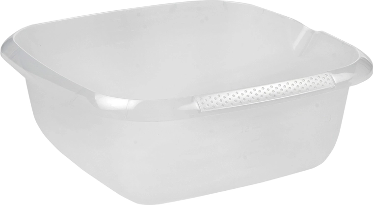 Transparent square kitchen bowl with spout 8 L (34 × 34 cm)