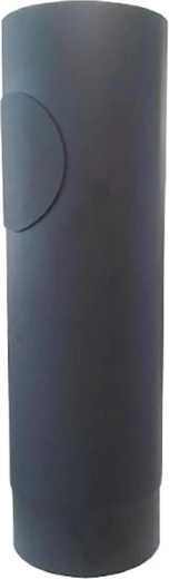Tuyau de fumée avec orifice 130 mm, longueur 500 mm, épaisseur 1,5 mm, noir