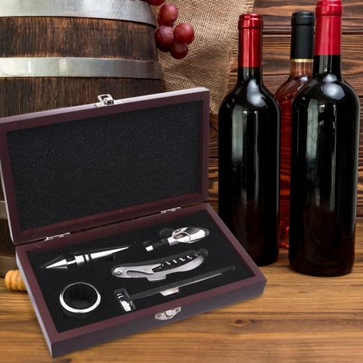 Everything for opening and serving in one box