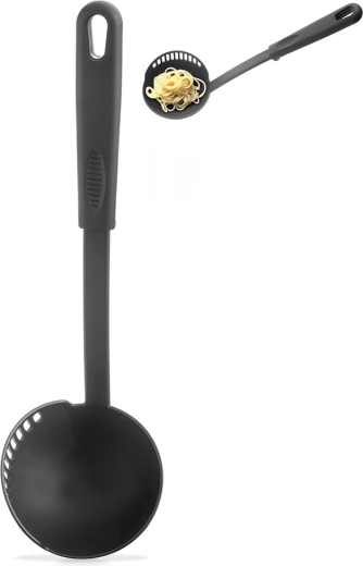 BLACKLINE Ladle with Straining Edge, 150 ml, 30.5 cm