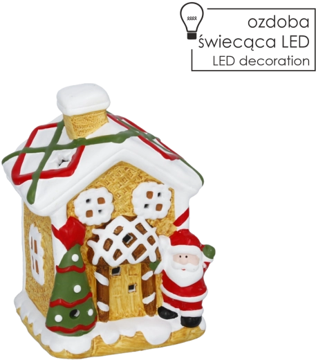 Kerstfiguur peperkoekhuisje met ledverlichting