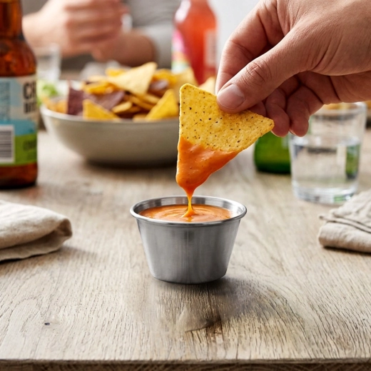Elegant serving of dips and sauces