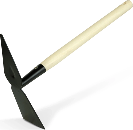 Beidseitige Gartenhacke mit Holzgriff, 50 cm