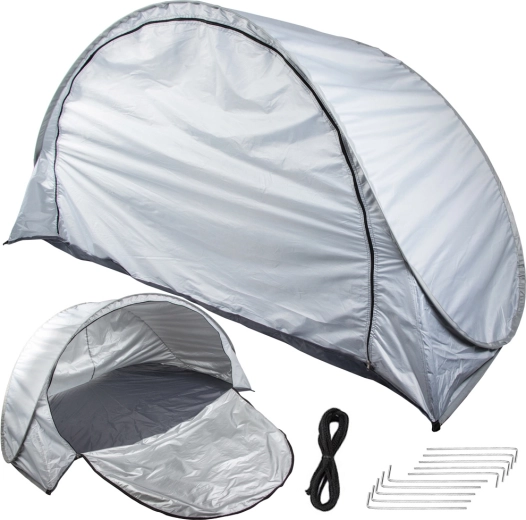 Pop-up beach tent with UV protection, gray