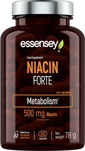Essensey Niacin Forte Vitamin B3 500 mg, 120 capsules