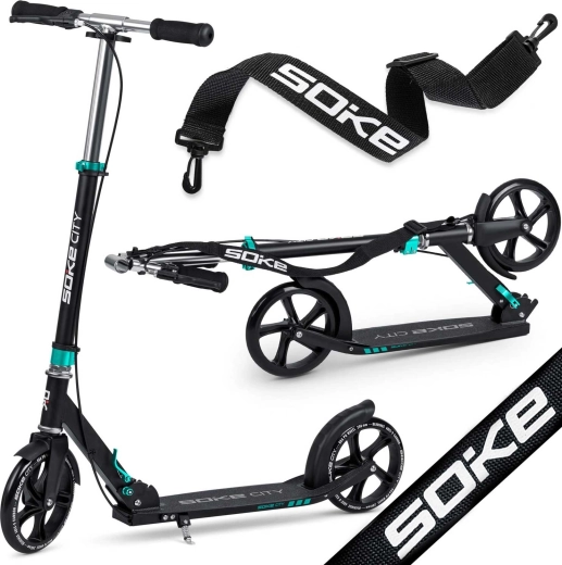 Soke City trottinette urbaine noire et turquoise