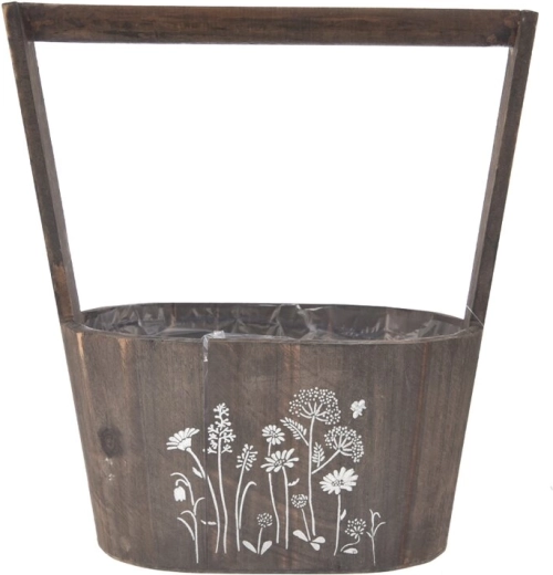 Jardinière en bois MEADOW marron rectangulaire 20 × 14 × 27 cm