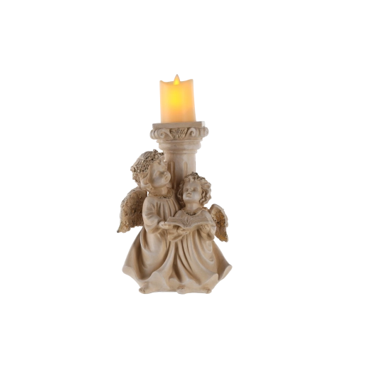 Figurine décorative d’anges avec bougie LED