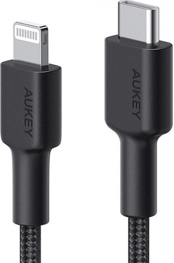 Nylon Lightning-USB‑C kabel zwart 2 m