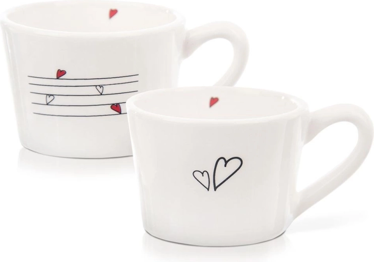 Ceramic Mugs Hearts 210 ml, Set of 2