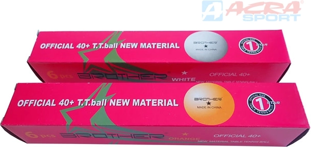 Balles de tennis de table Brother 1star profi 40 mm – lot de 6 pcs