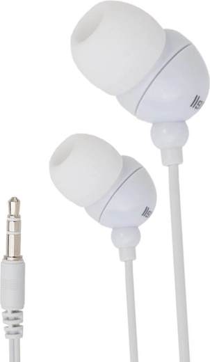 Witte bedrade oordopjes met 3,5mm-jackaansluiting