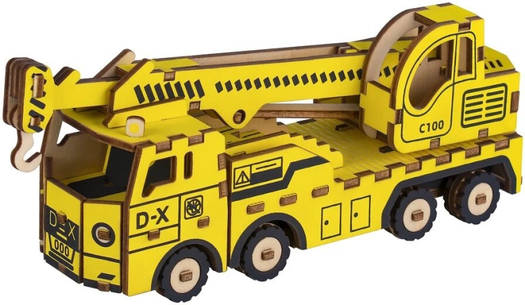 Woodcraft houten 3D-puzzel Kraanwagen