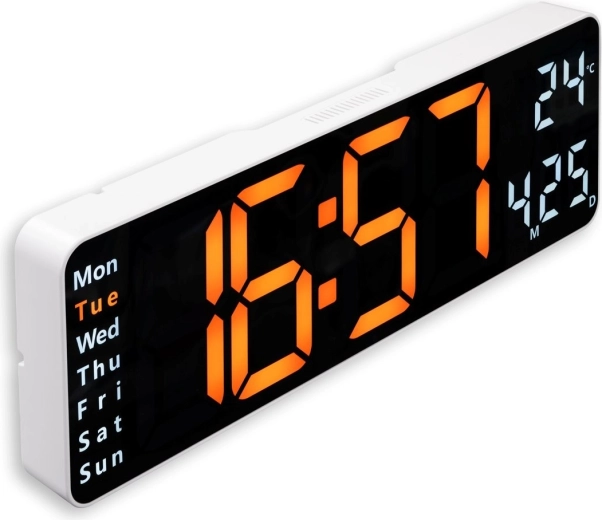 Groot LED-display: tijd, dag en temperatuur