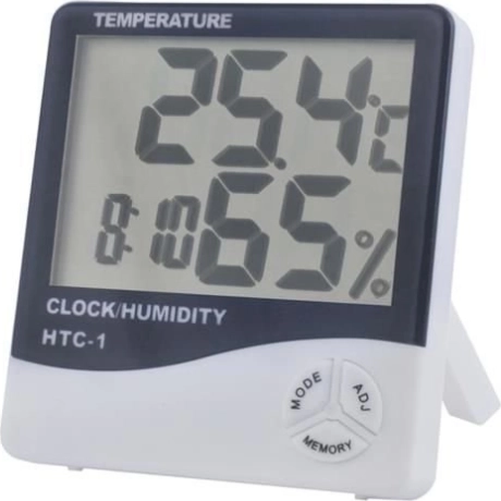 Station météo digitale avec horloge et thermomètre/hygromètre HTC-1