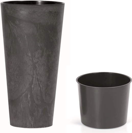 Pot Tubus Slim effet béton anthracite