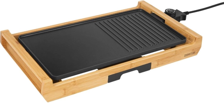 Elektrische tafelgrill SENCOR met bamboe frame