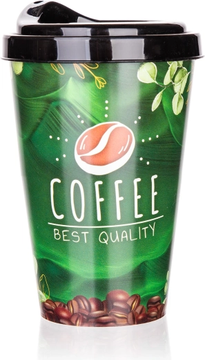 Travel thermal coffee cup 0.4 l – reusable, various designs