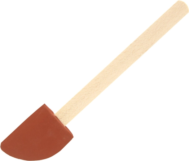 Rubberen keukenspatel met houten handvat 26 cm, rood