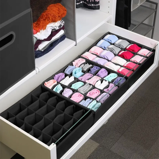 Organisateur textile pour tiroir avec 24 compartiments