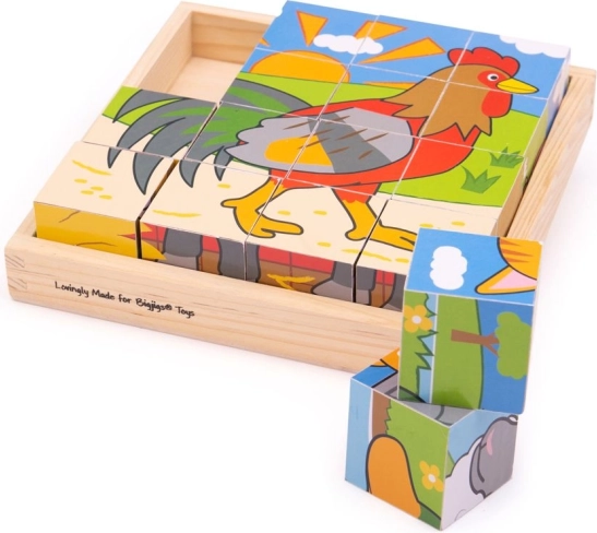 BIGJIGS TOYS Farm Picture Cubes