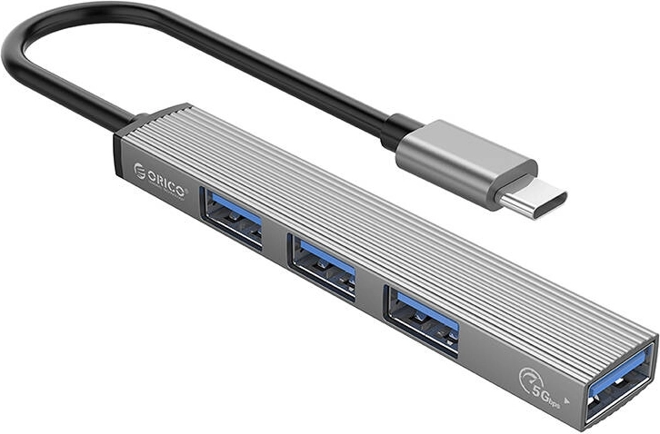 ORICO USB‑C‑Hub mit USB 3.0 und 3× USB 2.0, grau