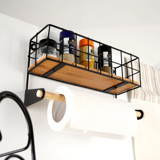 Space-saving 2-in-1: shelf and towel holder