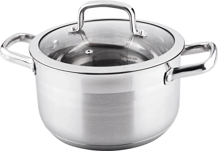 Lamart Prestige Topf mit Glasdeckel 4,6 l, 22 cm