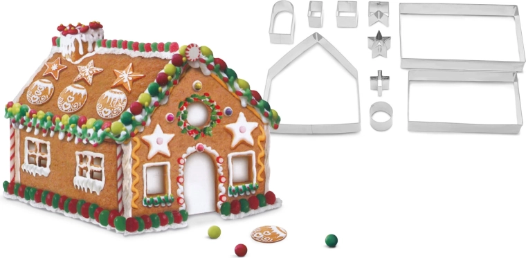 Ausstechformen für ein 3D-Lebkuchenhaus