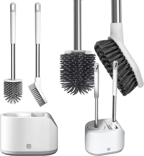 Brosse WC en silicone 2 en 1