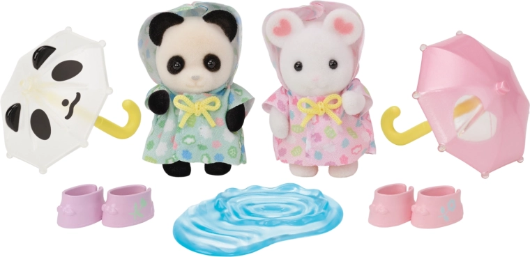 Sylvanian Families Baby Duo Rainy Day Walk