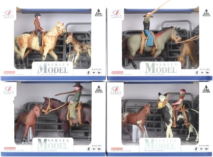 Ensemble de chevaux avec cavalier et clôture
