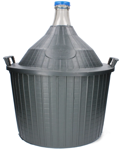 Dame-jeanne de fermentation en verre 54 l à col étroit dans panier plastique CHOMIK