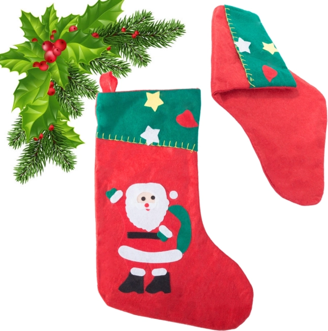 Christmas gift stocking with Santa, snowman or tree motif