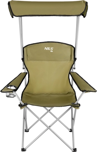 NILS Camp Folding Camping Chair with Canopy, Green