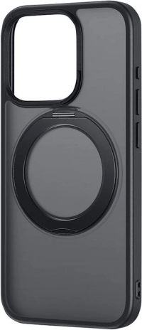 Coque de téléphone avec support Baseus SkyRing 360° pour iPhone 15 + verre trempé et kit de nettoyage (noir)