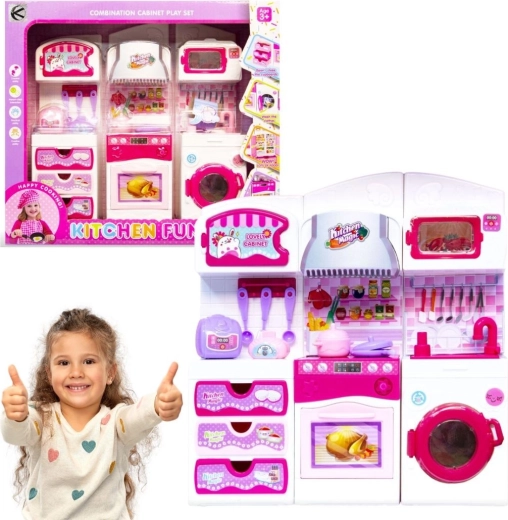 Keukenmeubelset voor poppen – roze - 1 stuk